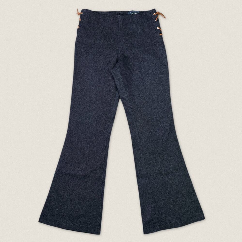 Vintage Low Rise Flared Bell Bottoms Lace Up Western Jeans‎ 7 - Size 28  x 32